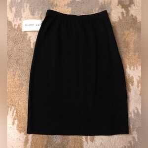ST JOHN Basics Santana Knit Wool Pencil Skirt Black Sz 6 NWT!